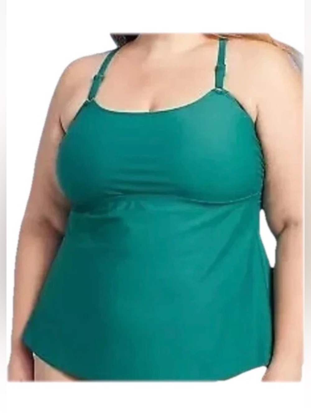 KONA Sol Green Tankini Swim Top with Keyhole Back adjustable straps 3X beach